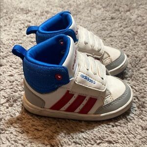 Adidas NEO White and Red High-Top Sneakers